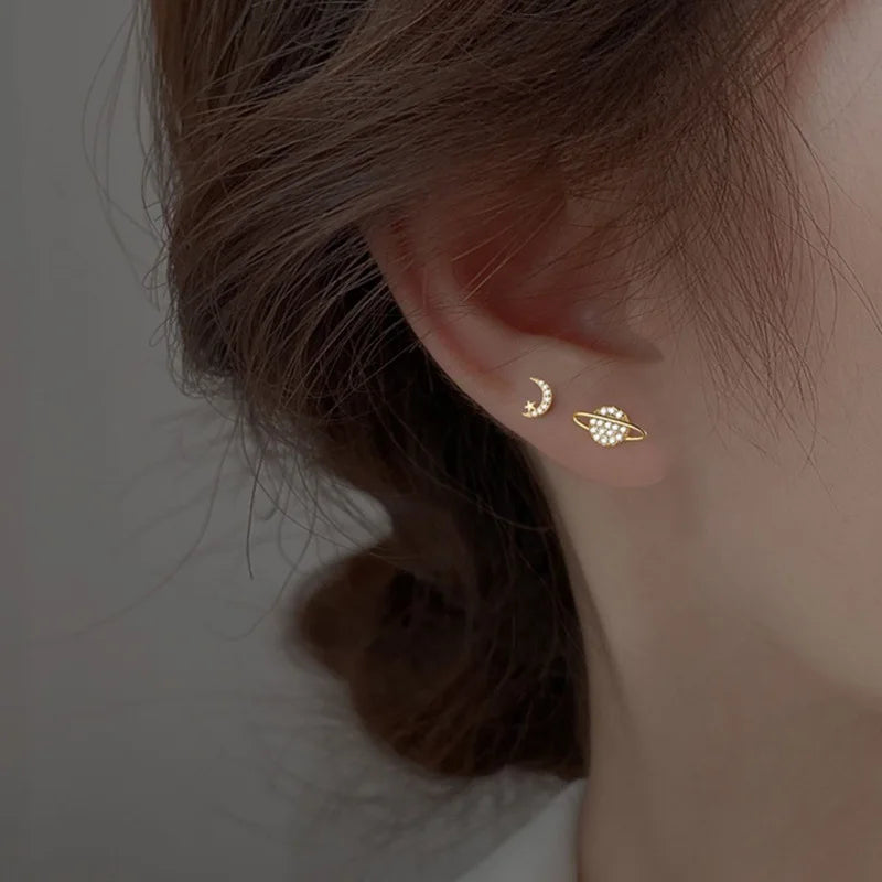 Lunar Glow and Saturn Earring