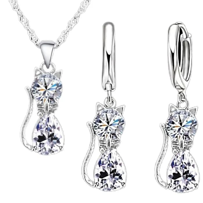 GlamourKat® Crystal Necklace and Earrings Jewelry Set